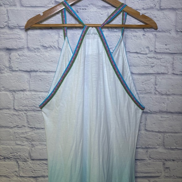 Pitusa PIMA SUNDRESS Swimsuit Cover Up White Blue Ombre Beach Resort Wear - Picture 10 of 16